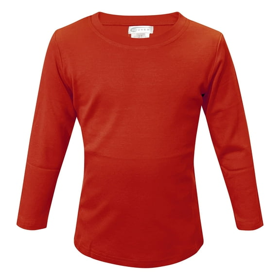 Red Kids Long Sleeve Crew Neck Shirt, 5T, 1 piece