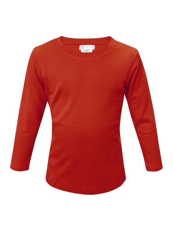 Red Kids Long Sleeve Crew Neck Shirt, 5T, 1 piece