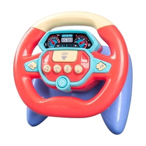 Red Kids Simulated Steering Wheel Driver Toy Car Rear Seat Driving Simulation Scene