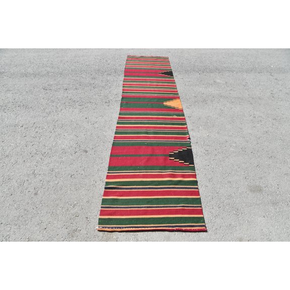 Red Kilim, Organic Kilim, Turkish Kilim, 2.3x10.5 ft Area Kilim, Vintage Kilim, Rugs For Indoor, Rugs Kilim, Bedroom Kilim