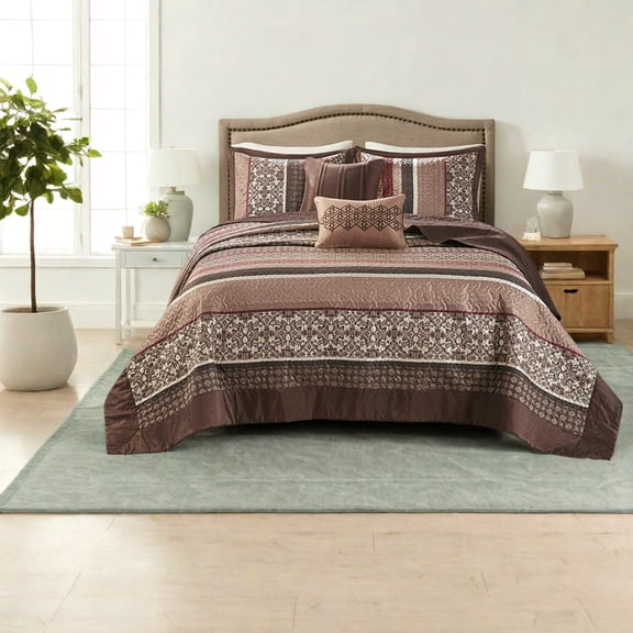 Red King Reversible Jacquard Bedding Sets Premium Cotton Comfort Traditional Style for Home Dcor