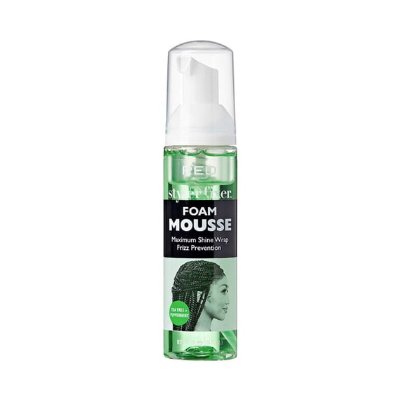 Red by Kiss Foaming Mini Travel Size Mousse, Maximum Shine Wrap Mousse, Reduce & Prevent Frizz, Define Curls, Hold Styles, Nourishes Dry & Crips Hair (Tea Tree + Peppermint)