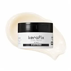 Red by Kiss Kerafix Curl Bond Custard (8 Fl Oz), Curl Defining Cream for Curly Hair & All Textures, Anti-Frizz Bond Repair Enhance Shape, Boost Shine, Restore Definition With Keratin & Coconut Oil
