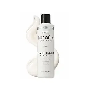 Red by Kiss Kerafix Curl Bond Revitalizer Lotion (8 Oz), Curl Defining Cream for Curly Hairm Types, Anti-Frizz Bond Repair Enhance Shape, Boost Shine, Restore Definition With Keratin & Coconut Oil