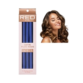 Red by Kiss Satin Flexi Heatless Curling Rods, Damage Free & Frizz Free No Heat Soft Curls, Silky Satin to Prevent Breakage, Comfortable Pin-Free Styling, Gentle Rollers for All Hair Types