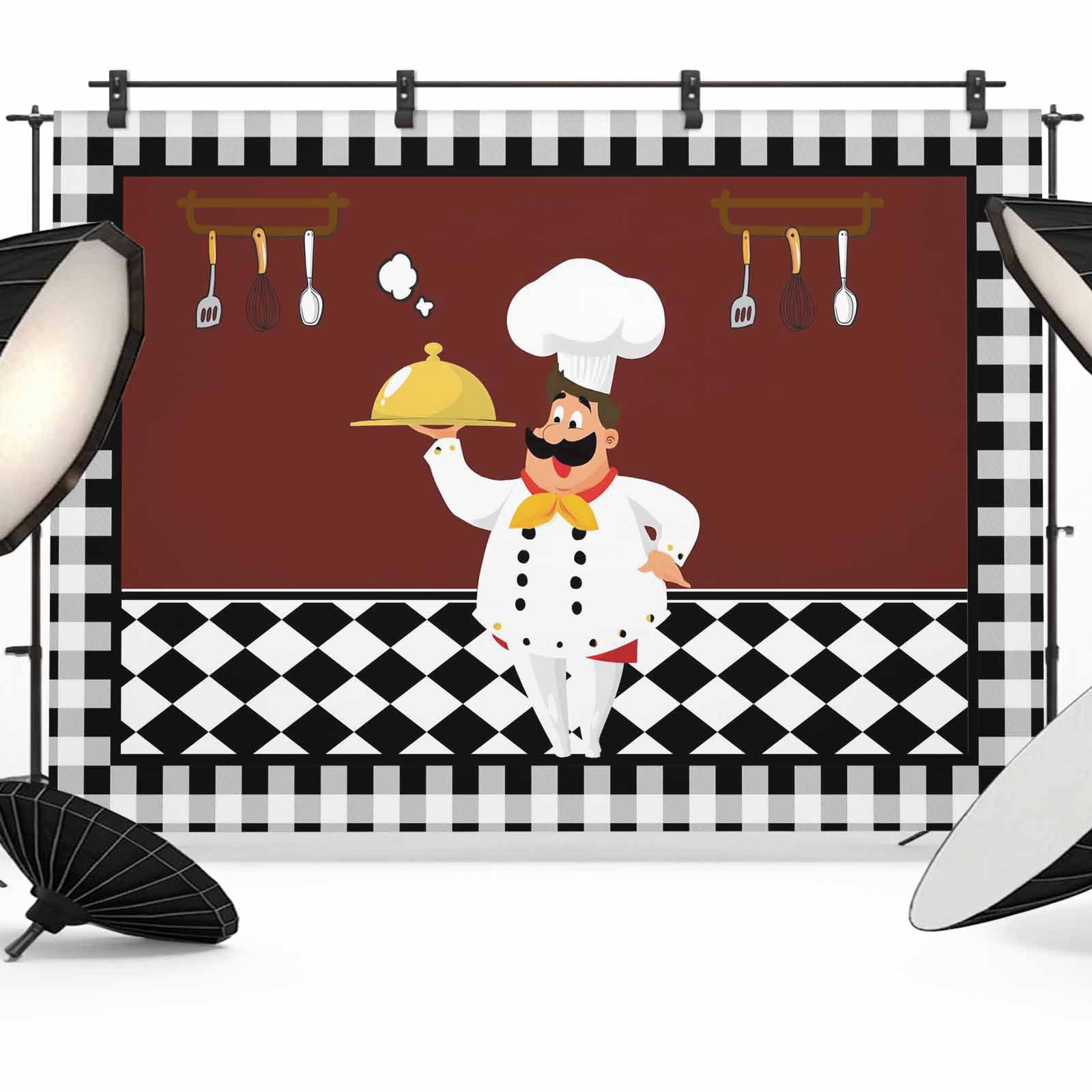Red Kitchen Chef Backdrop for Photography,Fabric Photo Background ...