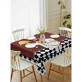 thumbnail image 1 of Red Kitchen Chef Tablecloth Rectangle Table Cloth 60x102, Waterproof Tablecloth Outdoor Table Cloth, Black Plaid Gourmet Food Vintage Washable Table Cover for Kitchen Dinning Party, 1 of 8
