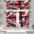 thumbnail image 1 of Red Kitchen Curtains Abstract Lines Art Window Curtains and Valances Set 36 Inch, Geometric Rod Pocket Short Tier Curtain, Modern Grey White Small Curtains for Kitchen Decor, 1 of 6