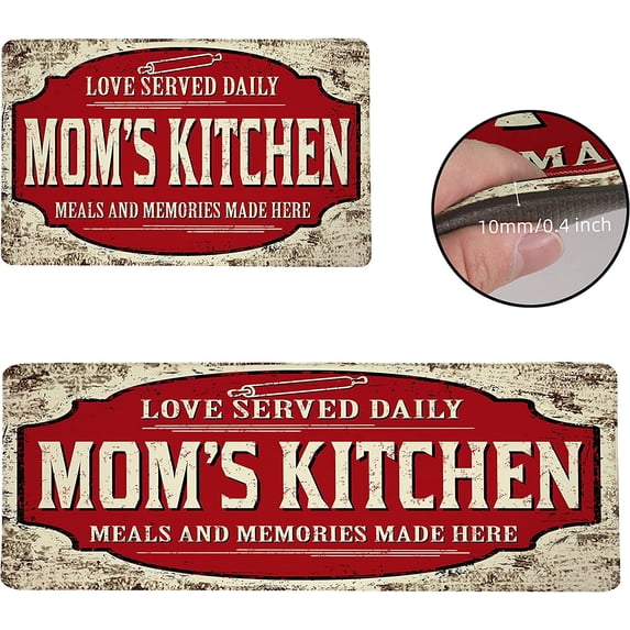 Red Kitchen Mats Sets 2 Piece Farmhouse Kitchen Rugs Quotes Waterproof Kitchen Floor Mat Comfort Standing Mat for Runner Rug for Sink Laundry Room,17.3x28+17.3x47 Inch
