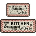 thumbnail image 1 of Red Kitchen Rugs Mat Set of 2 Funny Kitchen Love Quotes Kitchen Runner Rug Kitchen Floor Mats Non Slip Red Kitchen Decor and Accessories, 1 of 6