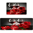 thumbnail image 1 of Red Kitchen Rugs and Mats Set of 2 Red Wine Rose Cushioned Anti Fatigue Kitchen Rugs Set Non-Skid Washable Kitchen Floor Mats Runner Rug for Kitchen Sink Laundry (Red), 1 of 6