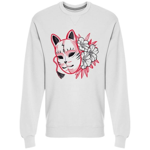 Red Kitsune Mask Sweatshirt Men -Image by Shutterstock, Male Medium