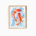 Zen Fish Design Red Koi Fish Japanese Zen Wall Art Print, Nature Inspired Living Room ...