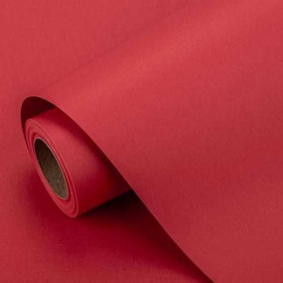 Red Kraft Paper Roll 17 Inches x 32.8 Feet - All Occasion Thick Art Wrapping Paper for Birthday Valentine's Day Gift Wrap, Bouquet Flower Table Runner Covering Crafts