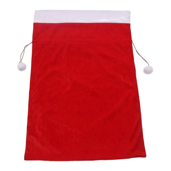 Red L Christmas Red Velvet Gift Bag Drawstring Santa Claus Holiday Present Sack For Gift Wrapping Large Size 20Inch By 28Inch