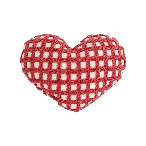 Red L Large Heart Shaped Pillow Red Polyester Soft Plush Decor For Living Room Couch Bedroom