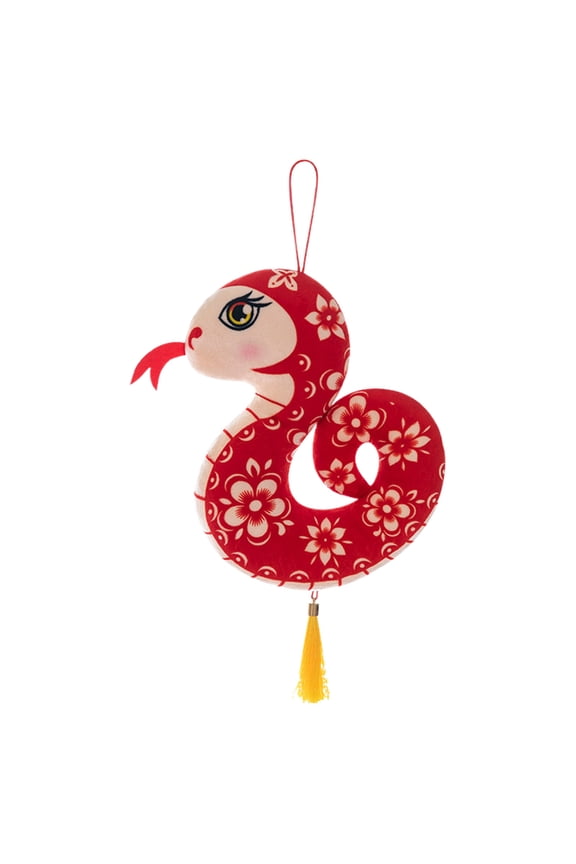 Red L Large Snake Plush Toy Pendant Keychain Hanging Jewelry 2025 Zodiac Gift Birthday Party Decoration Festive Accessory Animal Themed Fun