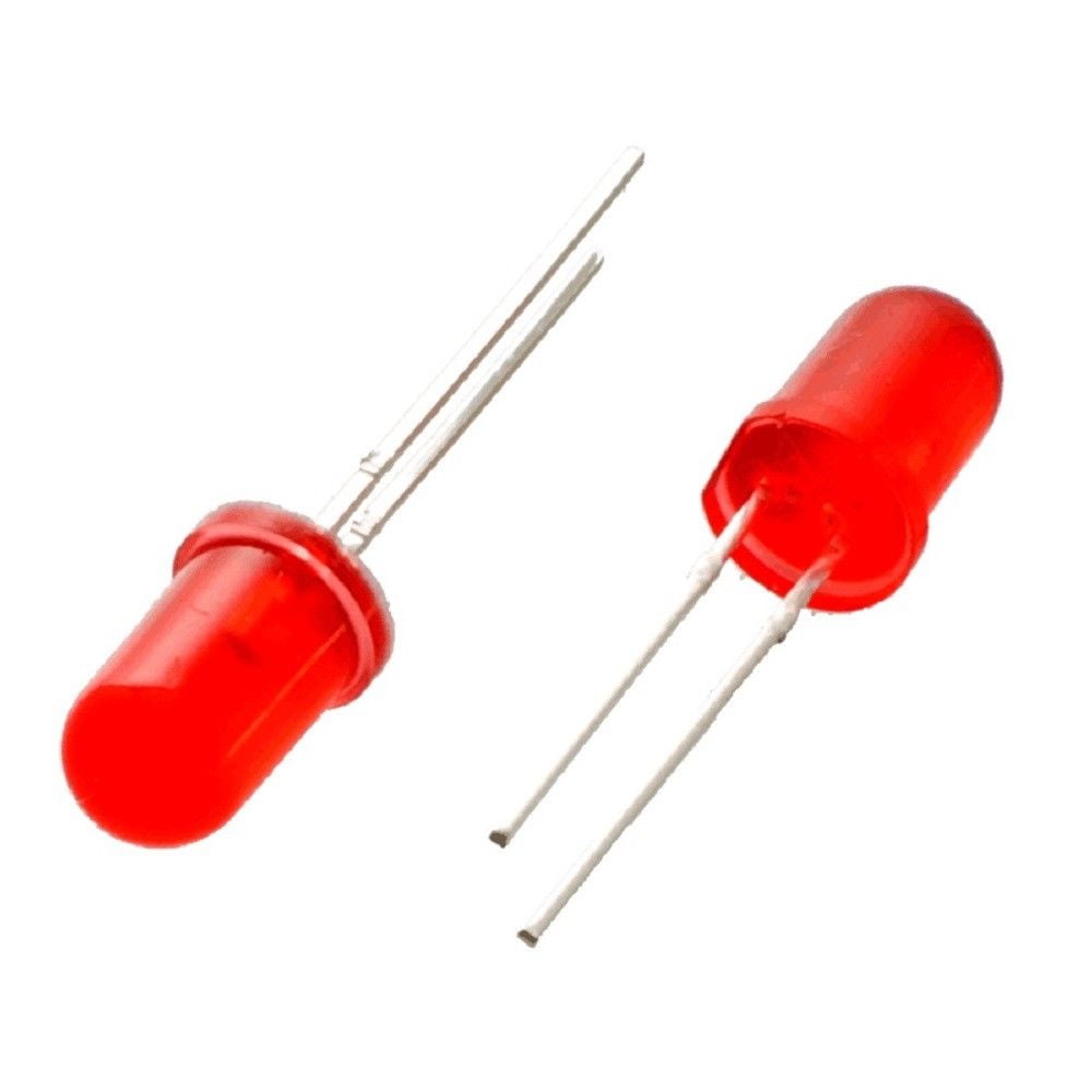 50pcs 12 Volt 5mm Red LED Lights Emitting Diodes, Pre Wired 7.9 Inch DC 12V  LED Light Diffused Colored Lens Small LED Lamps