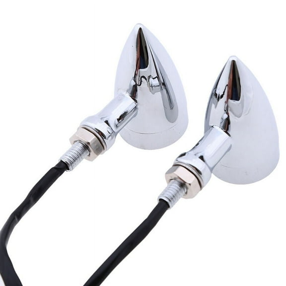 Red LED Chrome Housing Stop Brake/Running Turn Signal Tail Light For Motorcycle