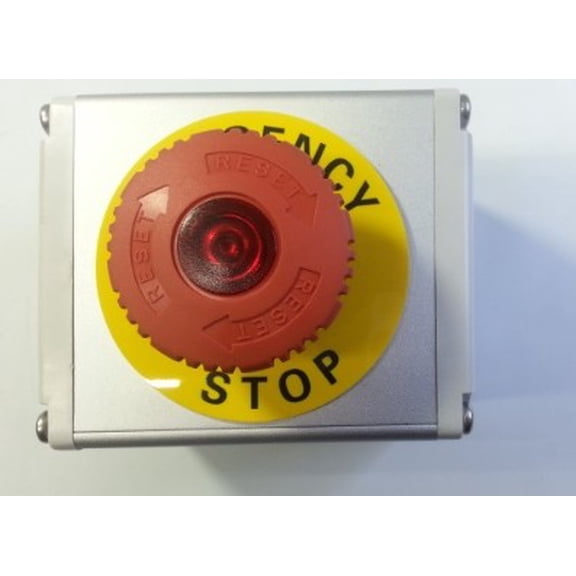 Red LED Emergency Push Button Switch Station NO/NC 110/250VAC Light 12/24VAC/DC