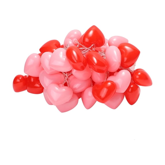 Red LED Heart String Lights, 59 Inch 10 Lights Heart Shaped Decorative Lights for Valentine's Day Birthday Proposal Room Decoration Romantic Ambiance Creation