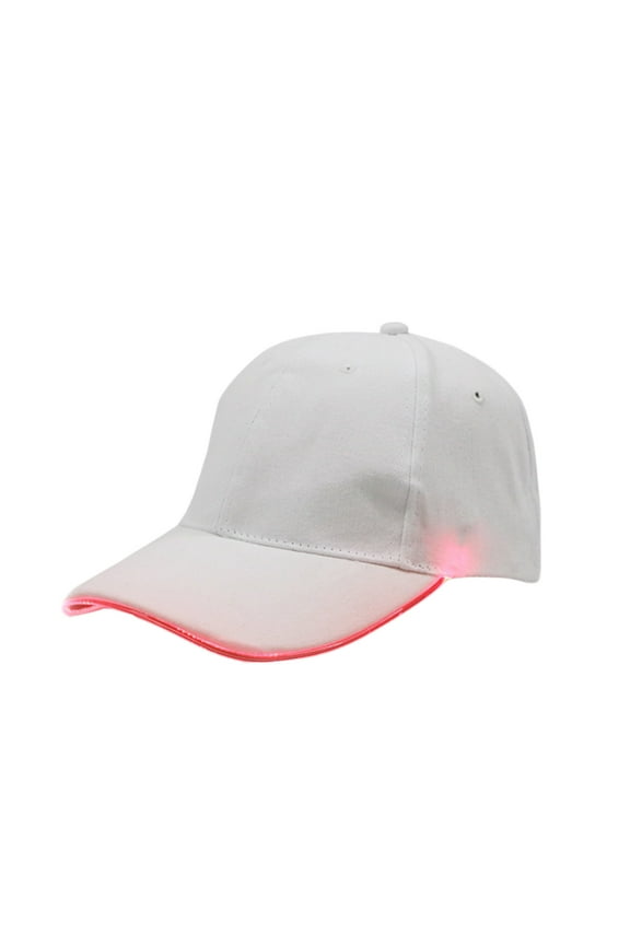 Red LED Light Up Baseball Cap, Adjustable Flashing Party Hat with Red Lights for Fun Events, Convenient Switch for White Cap Use in Parties and Clubs
