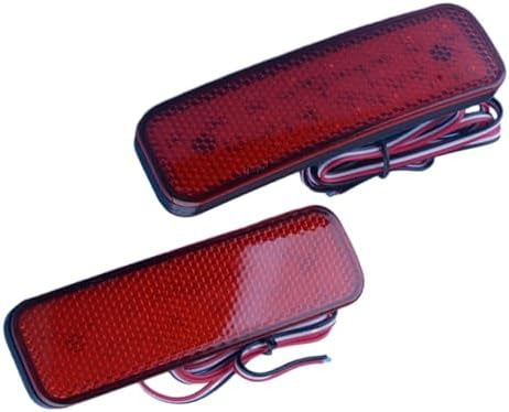 Red LED Rear Bumper Reflector Red Lens Pair Rear Bumper Tail Light Lamp ...