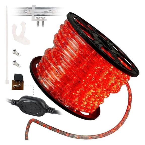 Red LED Rope Lights 150ft - Outdoor String Lights, Heavy Duty Waterproof Connectable Accent Lights for Christmas, Holiday, Patio, Deck Decoration