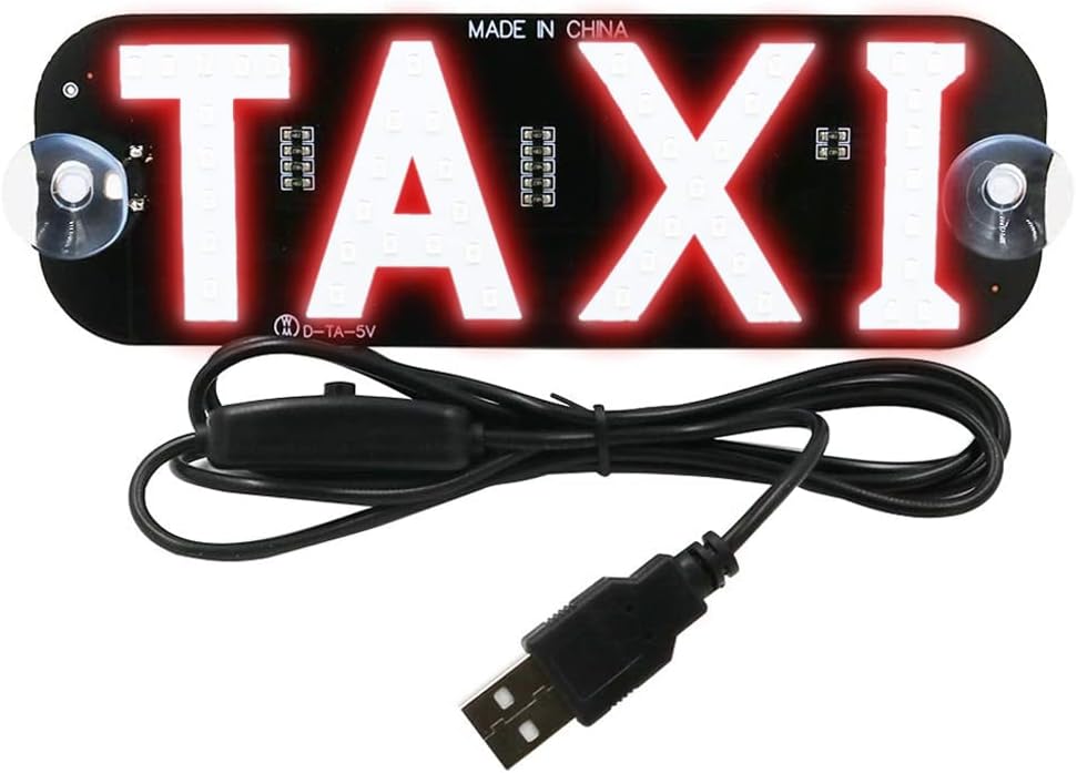 Red LED Sign Decor, Taxi Flashing Hook on Car Window with DC12V Car