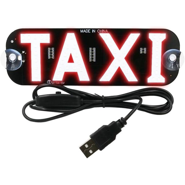 Red LED Sign Decor, Taxi Flashing Hook on Car Window with DC12V Car