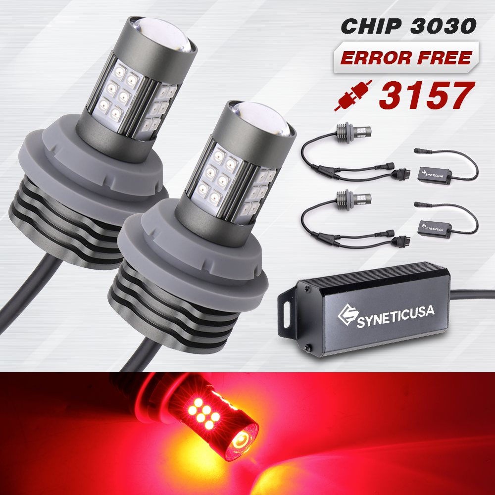 2x LED 3157 3057 Red Brake Stop Tail Light Bulbs For GMC Sierra 1500 1999-2013