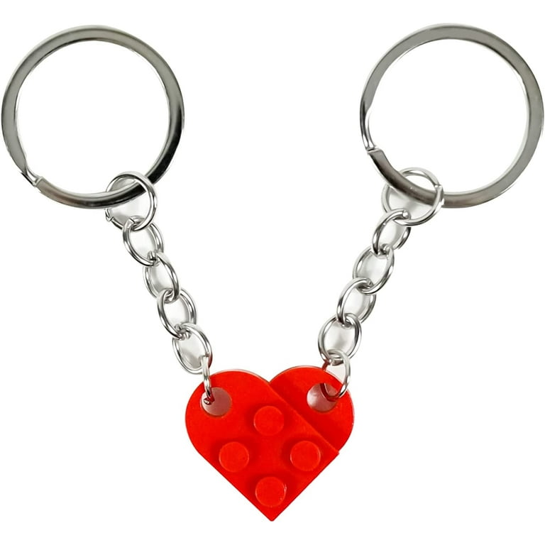 Red LEGO® Bricks Love Heart Keychain Keyring Birthday Valentines  Relationship Gift 