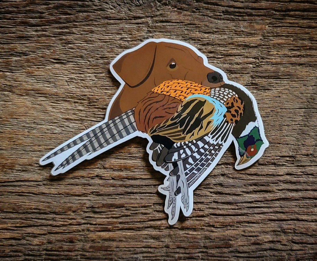 Red Lab Stickers Red Lab with Pheasant Sticker Decal - Walmart.com