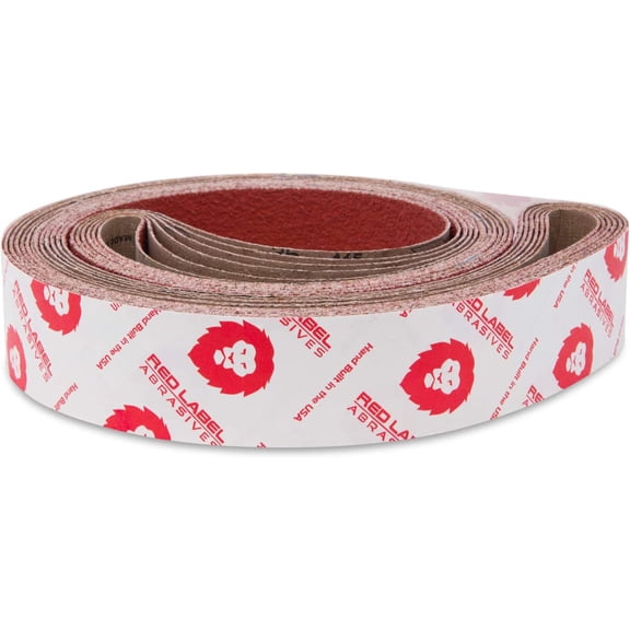 Red Label Abrasives 1 1/2 X 60 Inch 36 Grit Metal Grinding EdgeCore Ceramic Sanding Belts, Extra Long Life, 6 Pack