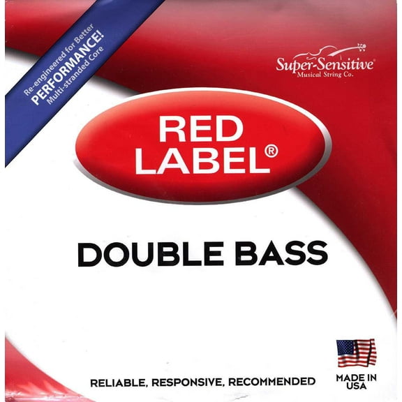 Super Sensitive Red Label Series Double Bass String Set 1/2 Size, Medium