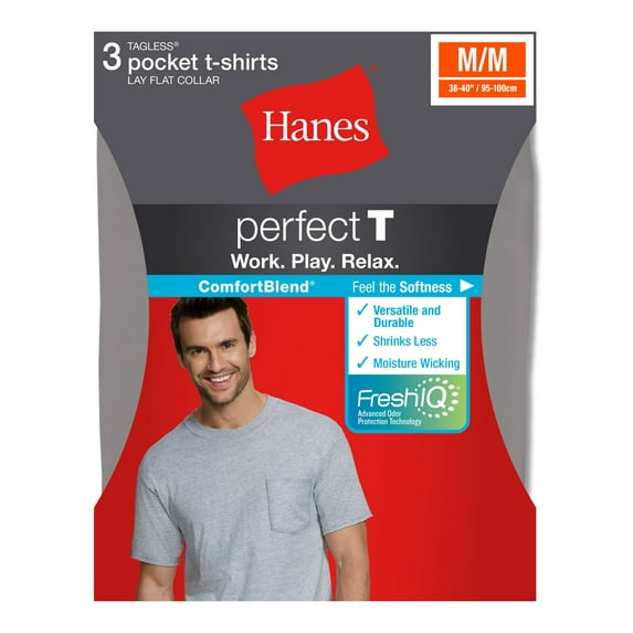 Red Label Men's 3-Pack Comfortblend Heavy Pocket Tee