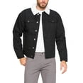 thumbnail image 1 of Red Label Men’s Classic Sherpa Lined Cotton Denim Jean Button Up Trucker Jacket (Black, 2XL), 1 of 4