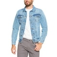 thumbnail image 1 of Red Label Men’s Premium Casual Faded Denim Jean Button Up Cotton Slim Fit Jacket (Light Blue, XL), 1 of 5