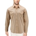thumbnail image 1 of Red Label Pearl Snap Western Long Sleeve Slim Fit Shirt D-20 (M, Khaki), 1 of 3