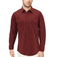 thumbnail image 1 of Red Label Pearl Snap Western Long Sleeve Slim Fit Shirt D-20 (S, Burgundy), 1 of 3
