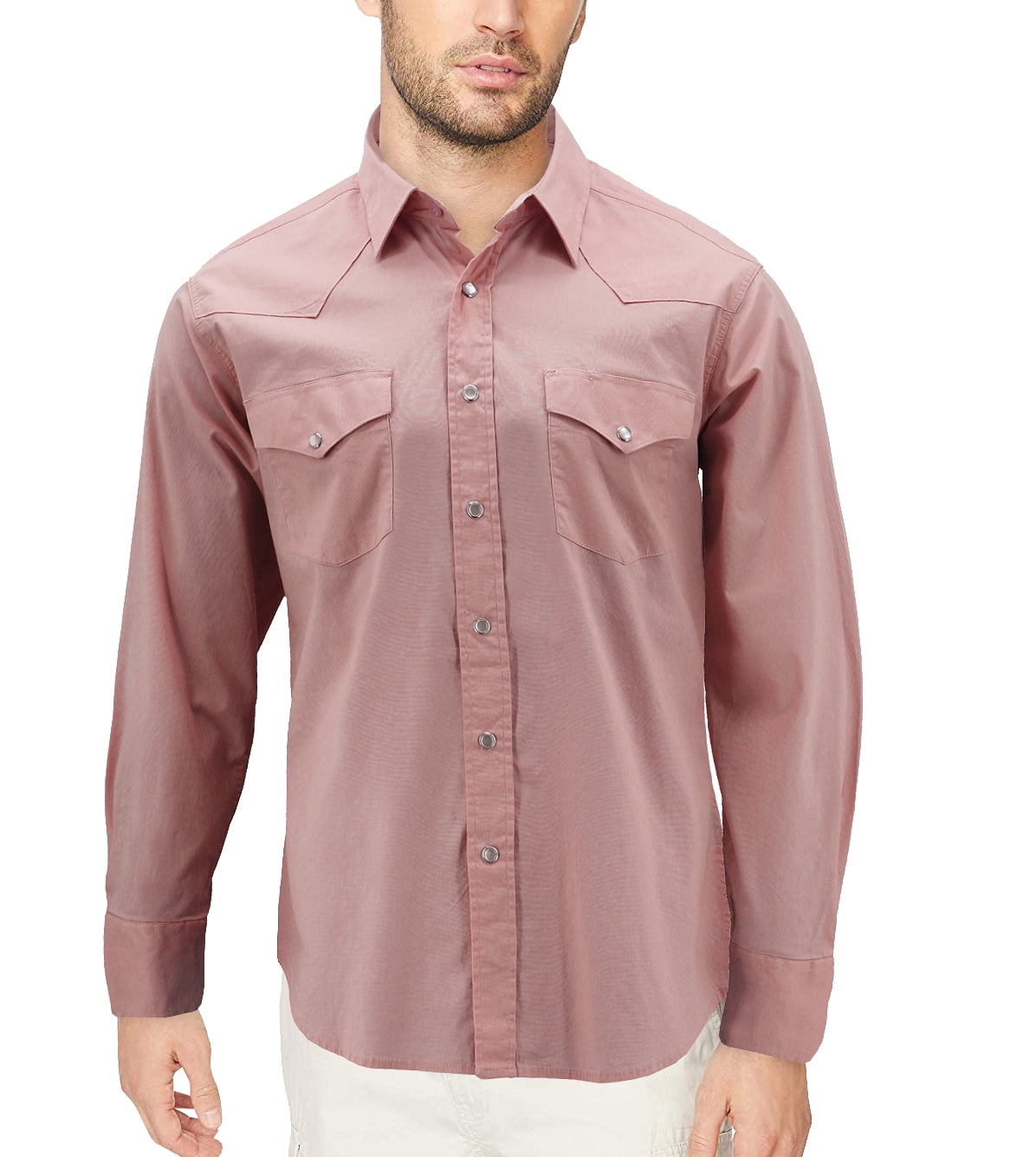 Red Label Pearl Snap Western Long Sleeve Slim Fit Shirt D-20 (S