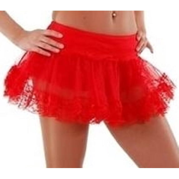 Red Lace Bottom Petticoat Adult Halloween Accessory, 1 Size, Standard (6-12)