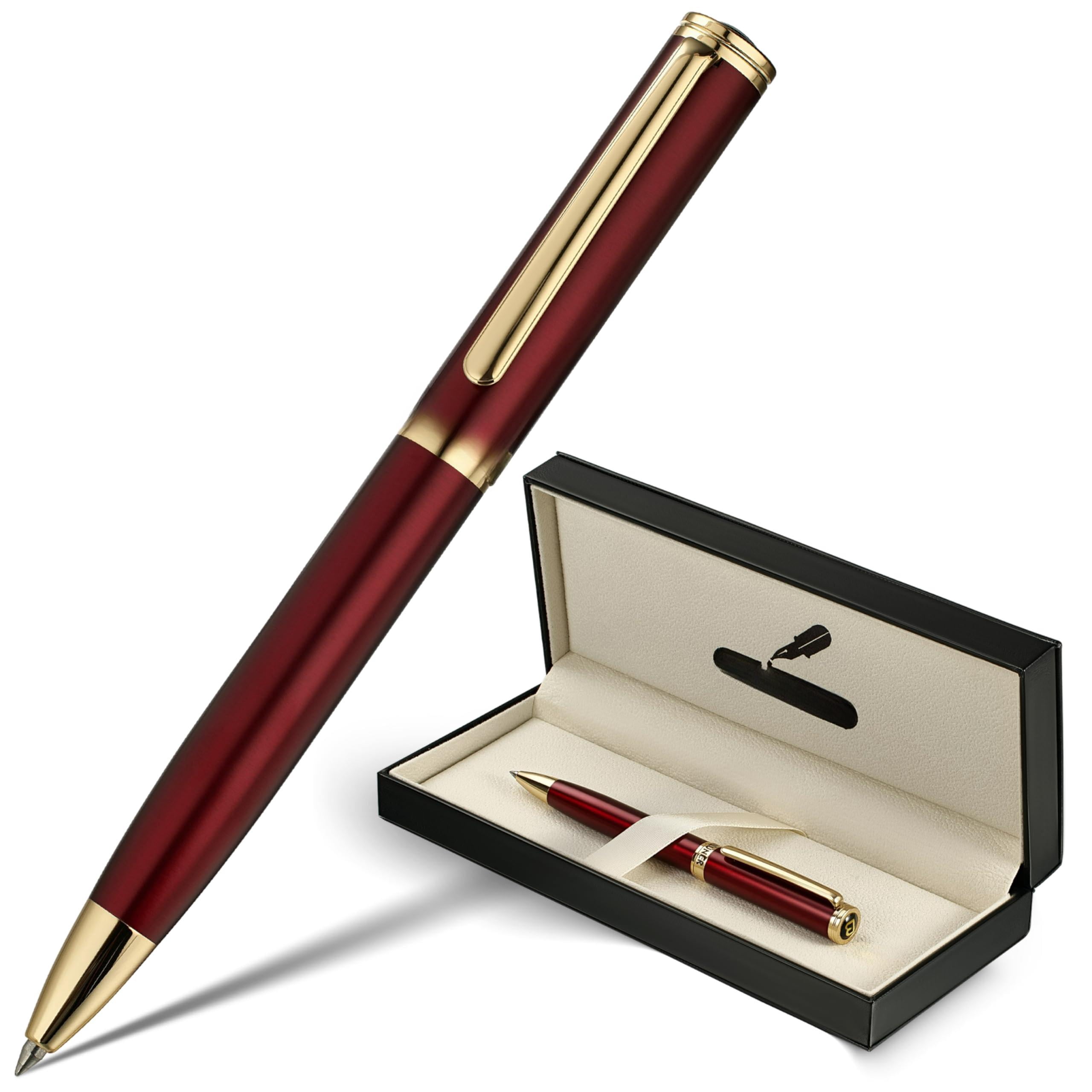 Red Lacquer Gel Pen With Finish  Retractable Pens Gift Set Professional Elegant Writing Executive Office Nice Fancy Designer For Men And Women