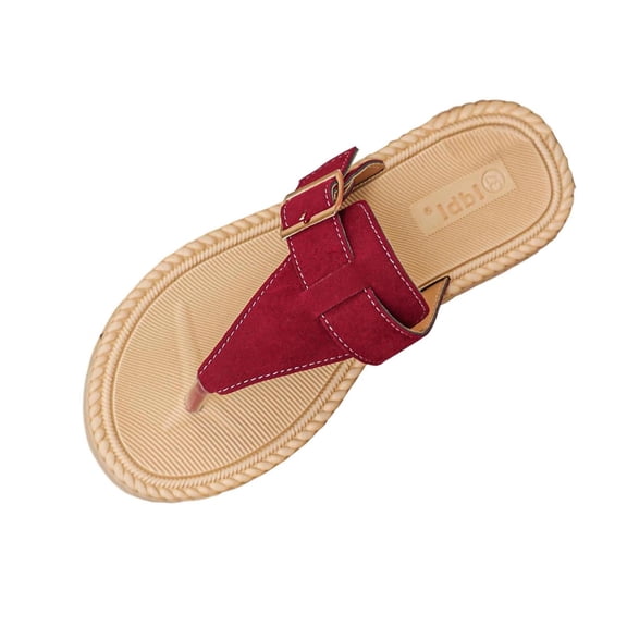 Red Ladies Casual Flops Peep Toe For Seasonal Outings And Daily Use Stylish And Comfortable