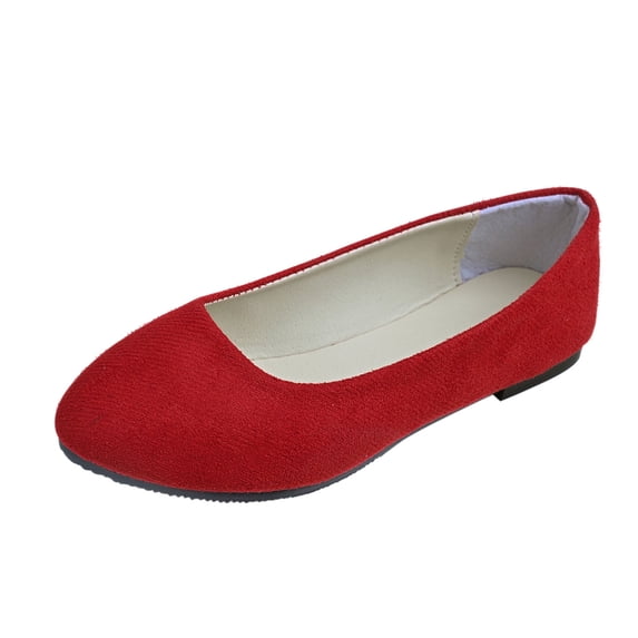 Wdhugt Platform Slip On Shoes For Women Casual Wear Solid Color Design Shallow Toe Thick Bottom Wedge Heel Comfortable Footwear Pu Material Hot Pink Color Us Size 5.5