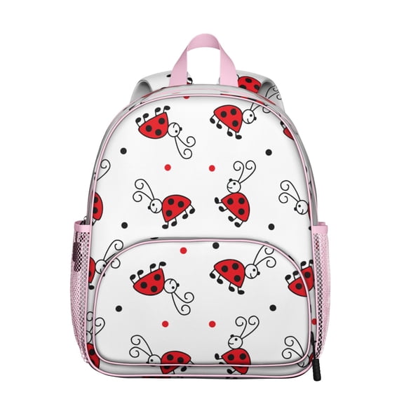 Red Ladybug Student Backpack – Cute Cartoon Ladybird Print With Nature Insect Garden Polka Dot Design