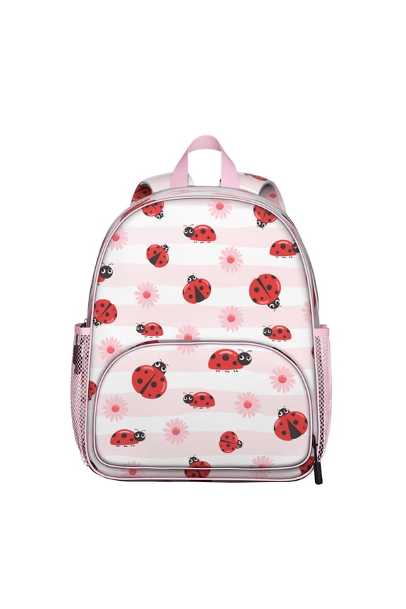 Red Ladybug Student Backpack – Cute Cartoon Ladybird Print With Nature Insect Garden Polka Dot Design
