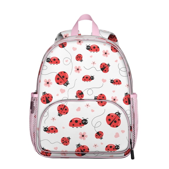 Red Ladybug Student Backpack – Cute Cartoon Ladybird Print With Nature Insect Garden Polka Dot Design