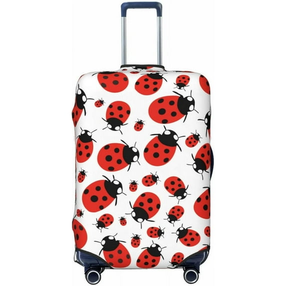 Red Ladybug Travel Luggage Suitcase COVER, Washable Suitcase COVERS Elastic, M - Fits 22-24 inch luggage (No Suitcase)