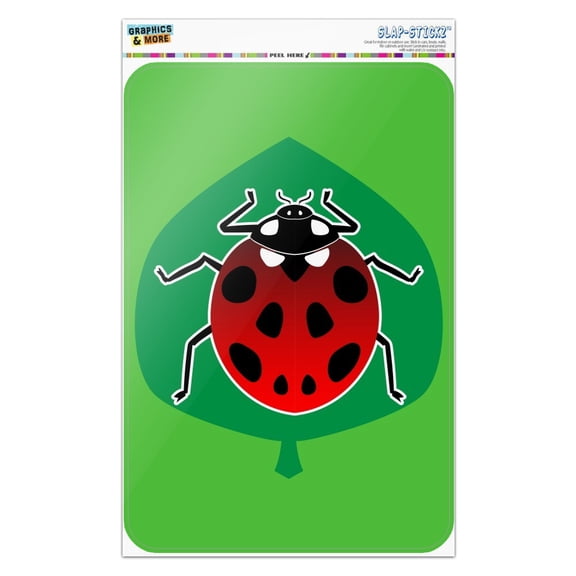 Red Ladybug on Green Leaf Ladybird Home Business Office Sign